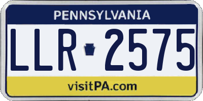 PA license plate LLR2575