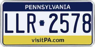 PA license plate LLR2578