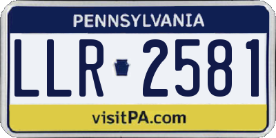 PA license plate LLR2581
