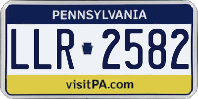 PA license plate LLR2582