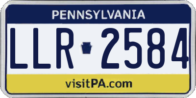 PA license plate LLR2584