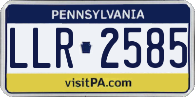PA license plate LLR2585