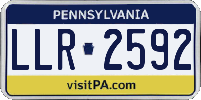 PA license plate LLR2592