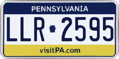 PA license plate LLR2595