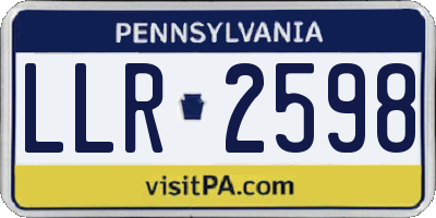 PA license plate LLR2598