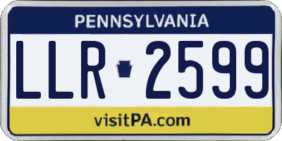 PA license plate LLR2599