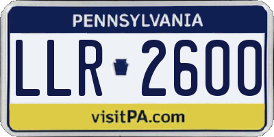 PA license plate LLR2600