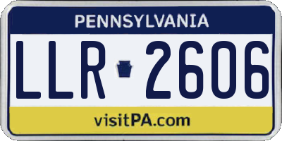 PA license plate LLR2606