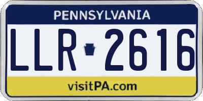 PA license plate LLR2616