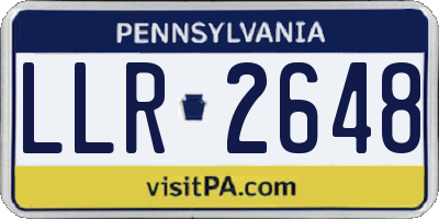 PA license plate LLR2648