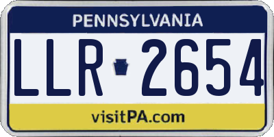 PA license plate LLR2654