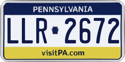 PA license plate LLR2672