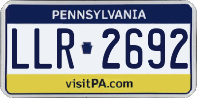 PA license plate LLR2692