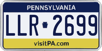 PA license plate LLR2699