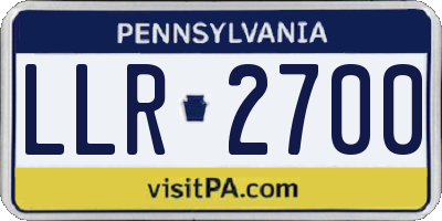 PA license plate LLR2700