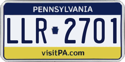 PA license plate LLR2701