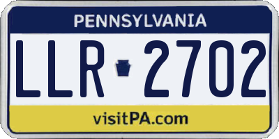 PA license plate LLR2702