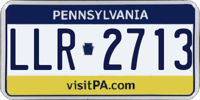 PA license plate LLR2713