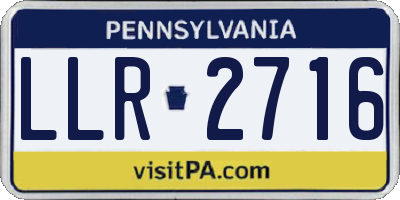 PA license plate LLR2716