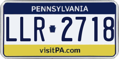 PA license plate LLR2718