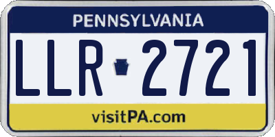 PA license plate LLR2721