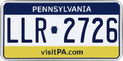 PA license plate LLR2726