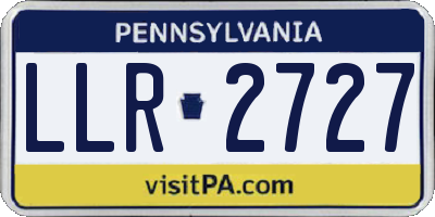 PA license plate LLR2727