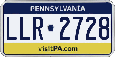 PA license plate LLR2728