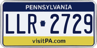 PA license plate LLR2729