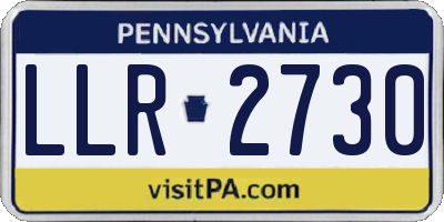 PA license plate LLR2730
