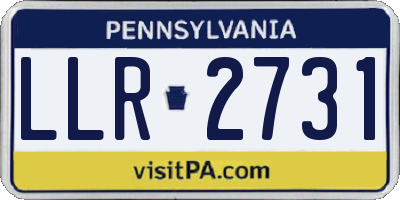 PA license plate LLR2731