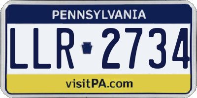 PA license plate LLR2734