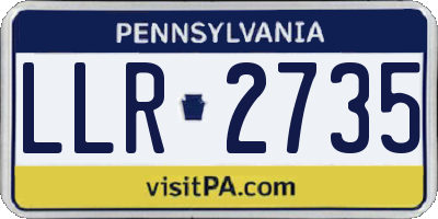 PA license plate LLR2735