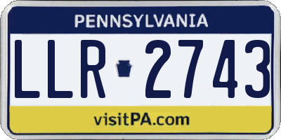 PA license plate LLR2743