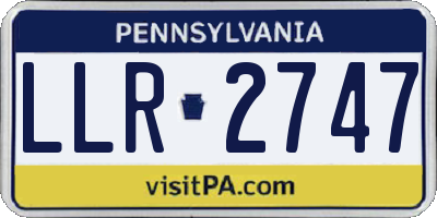 PA license plate LLR2747
