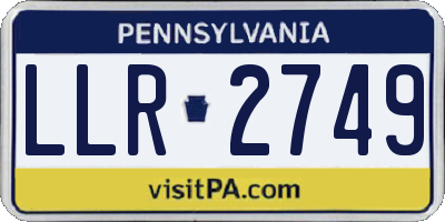 PA license plate LLR2749