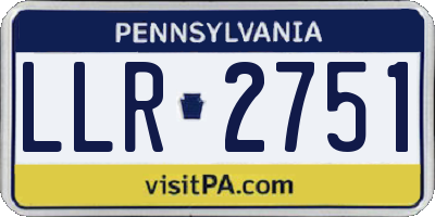 PA license plate LLR2751
