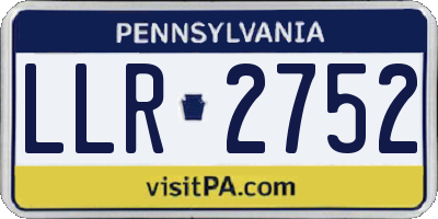 PA license plate LLR2752