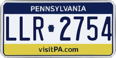 PA license plate LLR2754
