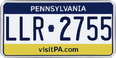 PA license plate LLR2755