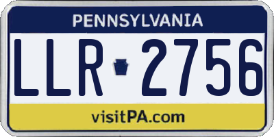 PA license plate LLR2756
