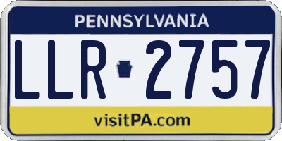 PA license plate LLR2757