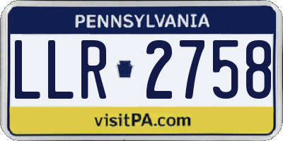 PA license plate LLR2758