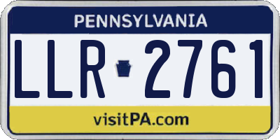 PA license plate LLR2761