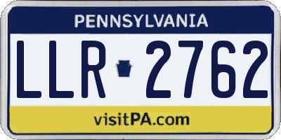 PA license plate LLR2762