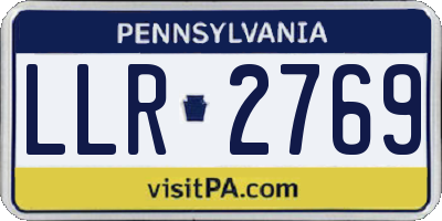 PA license plate LLR2769