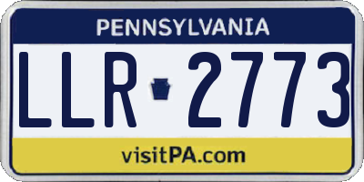 PA license plate LLR2773