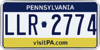 PA license plate LLR2774