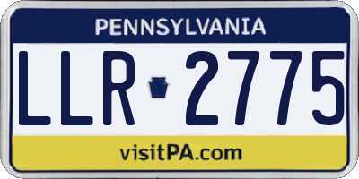 PA license plate LLR2775