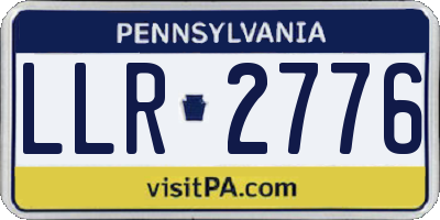 PA license plate LLR2776